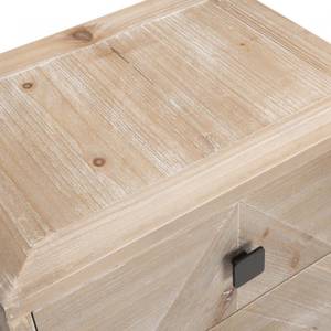 Chevet 2 tiroirs Beige - En partie en bois massif - 36 x 54 x 48 cm