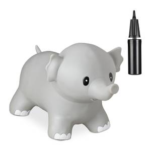 Hüpftier Elefant Schwarz - Grau - Weiß - Kunststoff - 27 x 33 x 60 cm