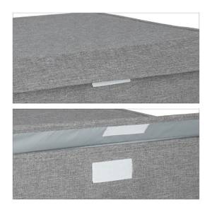 Panier à linge pliable en jeu de 2 Gris - Métal - Papier - Textile - 36 x 56 x 36 cm