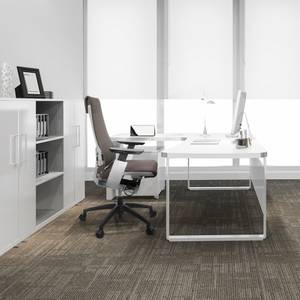 Profi Bürostuhl GENIDIA SMART WHITE Grau - Weiß - Textil - 70 x 112 x 55 cm