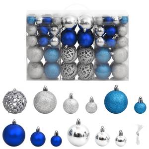 Weihnachtskugel (100er Set) 295555 Blau - Silber