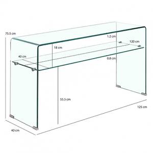 Console L125 cm en verre trempé - ICE Verre - 125 x 76 x 40 cm