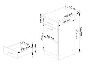 Meuble de Cuisine bas OLIWIA 40 1T 1S Blanc