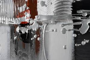 Acrylbild handgemalt Umringt von Nebel Grau - Weiß - Massivholz - Textil - 150 x 50 x 4 cm