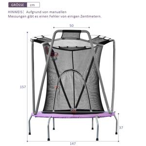 Trampolin Mini Ⅵ Grau - Metall - 140 x 164 x 140 cm