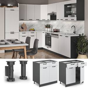 Meuble cuisine Fame-Line 36054 Anthracite - Blanc neige