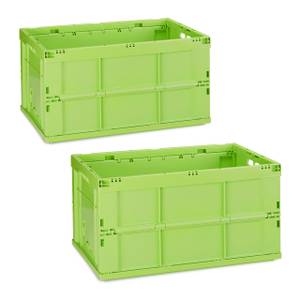 Lot de 2 boîtes de transport pliables Vert