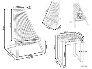 Bistro Set BELLANO 3-tlg Braun - Massivholz - 52 x 83 x 88 cm