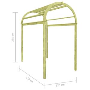 Arche de jardin Vert - Bois massif - Bois/Imitation - 125 x 235 x 125 cm