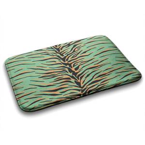 Badteppich Tiger-Streifen Abstraktion Grün - Textil - 75 x 45 x 75 cm