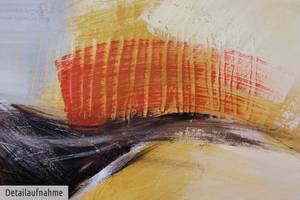 Acrylbild handgemalt Herzenswärme Orange - Gelb - Massivholz - Textil - 150 x 50 x 4 cm