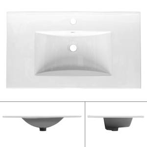 Vasque rectangulaire 810x465x175mm ws Blanc - Céramique - Métal - 47 x 18 x 81 cm