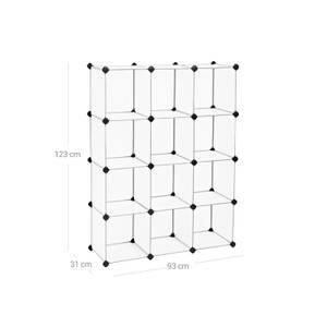 Steckregalsystem DIY-Würfelregal Weiß - Kunststoff - 31 x 123 x 93 cm