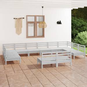 Garten-Lounge-Set Weiß - Massivholz - Holzart/Dekor - 64 x 63 x 64 cm