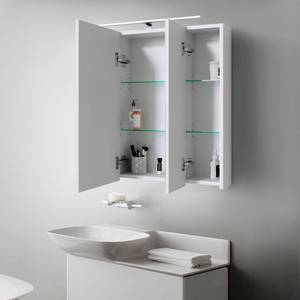 Spiegelschrank mit LED Beleuchtung weiß Weiß - Holzwerkstoff - 15 x 72 x 73 cm