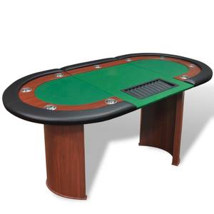 Table de poker 292052 Vert - Bois manufacturé - 107 x 81 x 208 cm