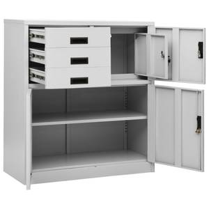 Büroschrank mit Pflanzkasten 3095268 Grau - Metall - 90 x 125 x 40 cm