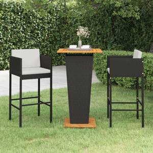 Garten-Bar-Set (3-teilig) 3012237-1 Schwarz - 60 x 60 cm - Anzahl Teile im Set: 3