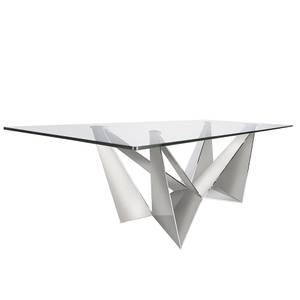 Table à manger en verre trempé et acier Métal - 240 x 75 x 120 cm