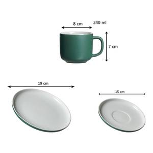 Kaffeeservice Jasper 12er Set Grün - Keramik - Ton - 1 x 1 x 1 cm