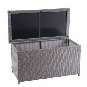 Poly-Rattan Kissenbox D88 II Grau - Metall - Kunststoff - Polyrattan - 115 x 51 x 59 cm