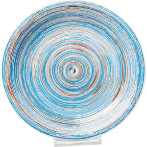 Assiettes plates Swirl (lot de 4) Bleu - Céramique - 27 x 2 x 27 cm