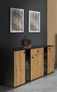 FURNIX Sideboard SARAI MateraArtisan LED Steingrau