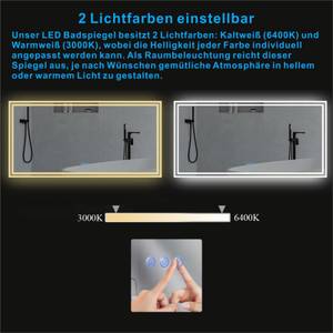 LED Spiegel für Bad Touch Wandspiegel Silber - Glas - 140 x 70 x 5 cm