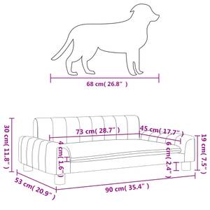 Lit pour chien 3015969 Gris foncé - 90 x 53 cm