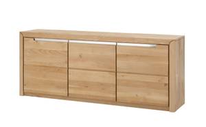 Wohnzimmer Pisa 55 (4-teilig) mit LED Braun - Massivholz - Holzart/Dekor - 423 x 198 x 41 cm