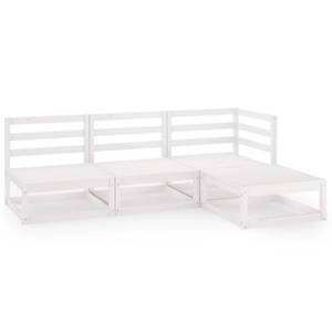 Garten-Lounge-Set (4-teilig) 3009912-1 Weiß - Massivholz - Holzart/Dekor - 70 x 30 x 70 cm