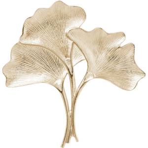 Wandschmuck Ginkgo  Klein Gold - Metall - 38 x 36 x 2 cm