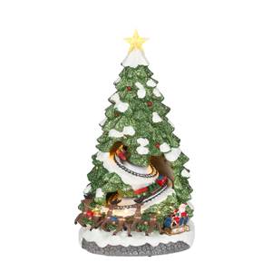 Weihnachtsdorf-Miniatur Weihnachtsbaum Grün - Kunststoff - 21 x 39 x 21 cm