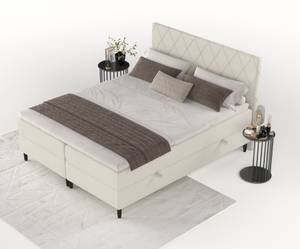 Boxspringbett Gwen mit Topper Creme - Breite: 140 cm