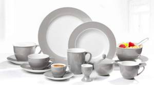 Jumbountertassen Doppio 6er Set Grau