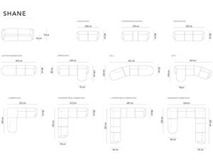 modulares Ecksofa SHANE 5 Sitzplätze Silber