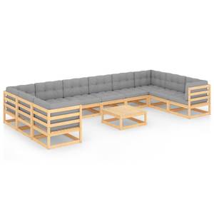 Garten-Lounge-Set (11-teilig) 3009778-2 Grau - Holz