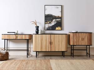 Sideboard CARNEY Schwarz - Braun - Massivholz - 80 x 87 x 40 cm