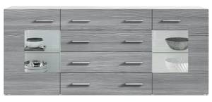 Sideboard Grömitz V2 Pinie Anthrazit Dekor - Weiß - Breite: 166 cm