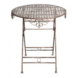 Table de Jardin Bistrot Pliable Gris - Métal - 70 x 76 x 70 cm