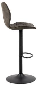 Tabouret de bar Naomi lot de 2 Microfibre / Fer - Anthracite / Noir