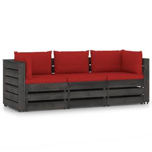 Canapé de jardin Rouge - Bois massif - Bois/Imitation - 70 x 66 x 69 cm