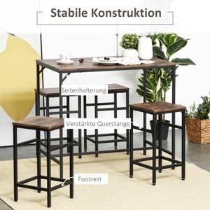 Bartisch-Set mit 4 Barhockern 835-337 Braun - Holzwerkstoff - 60 x 88 x 100 cm