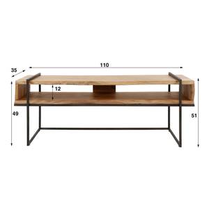 TV-Schrank Confined Schwarz - Massivholz - 135 x 51 x 40 cm