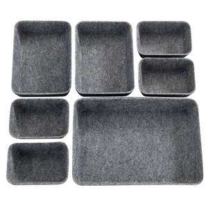 Schubladenorganizer 7er Set Grau - Textil - 29 x 5 x 20 cm