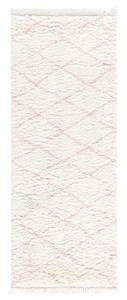 Hochflor Soft Teppich 80X300 Weiß Rosa Cremeweiß - Rosé - 80 x 300 cm