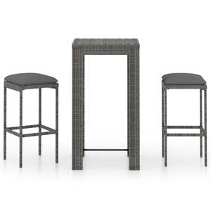 Bar-Set (3-teilig) 3011733-1 Grau - Metall - 61 x 111 x 61 cm