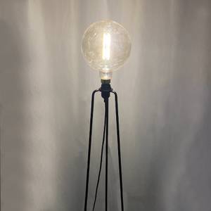 Lampadaire trépied métal noir et doré Noir - Métal - 28 x 124 x 28 cm
