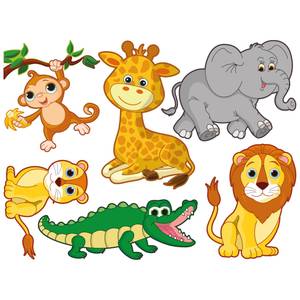 Wandtattoo - Safari Tiere Set 140 x 105 cm