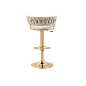 Barhocker FlowerDiana (2er Set) Beige - Gold